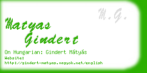 matyas gindert business card