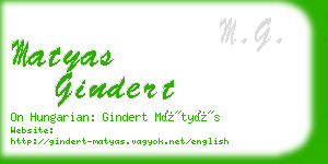 matyas gindert business card